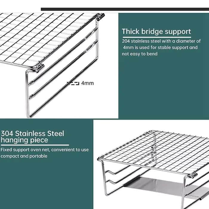 Grille de Camping, Mini grille d'extérieur en acier inoxydable pour pique-nique randonnée Camping BB