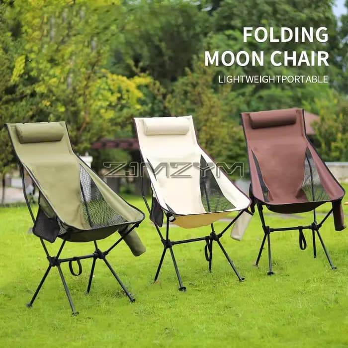 Chaise de camping pliante portable avec appui-tête, chaises de tourisme légères, chaise de pêche en