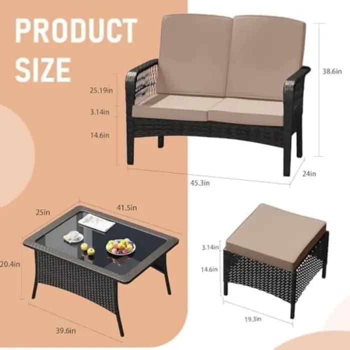 Ensemble de meubles de Patio, chaise d'extérieur en rotin, canapé en osier, ensembles de Conversatio