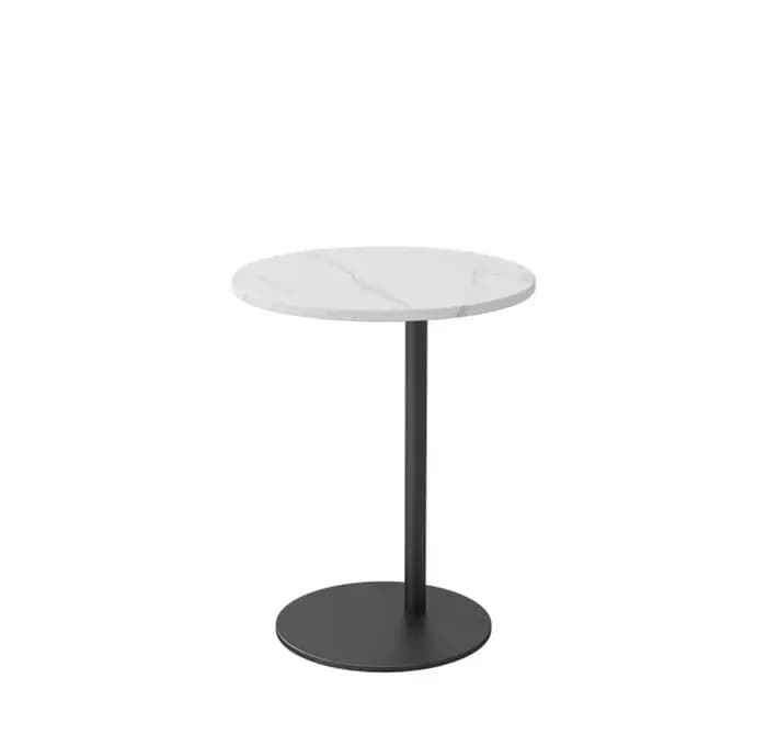 Petite table basse d'angle ronde pour appartement, gain de place, design mince et classique, mobilie