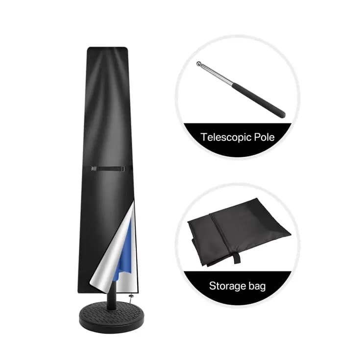 Parasol Cover Waterproof 210D Garden Umbrella Cover with Zip Fit for Outdoor Garden Parasol Multipur