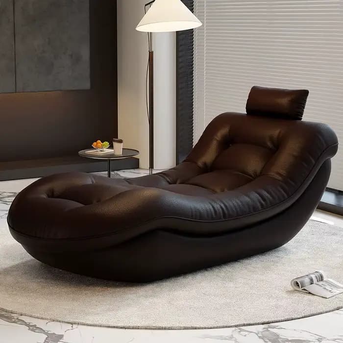 Fauteuil inclinable, chaise longue, canapé en cuir, salon, style italien moderne minimaliste, fauteu