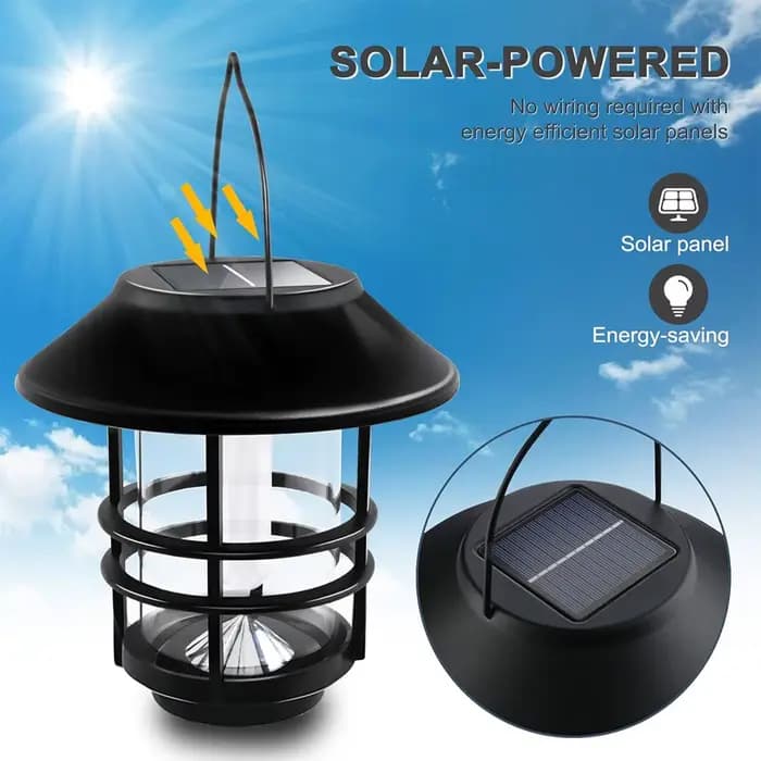 Lanterne Solaire Extérieure en Acier Inoxydable, 1 Pièce, Flammes Vacillantes, Imperméable, RapGlass