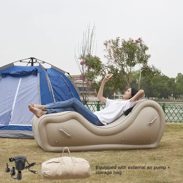 Canapé Gonflable en PVC à Coussin d'Air Portable, Siège de Camping, Simple, Entièrement existent, po