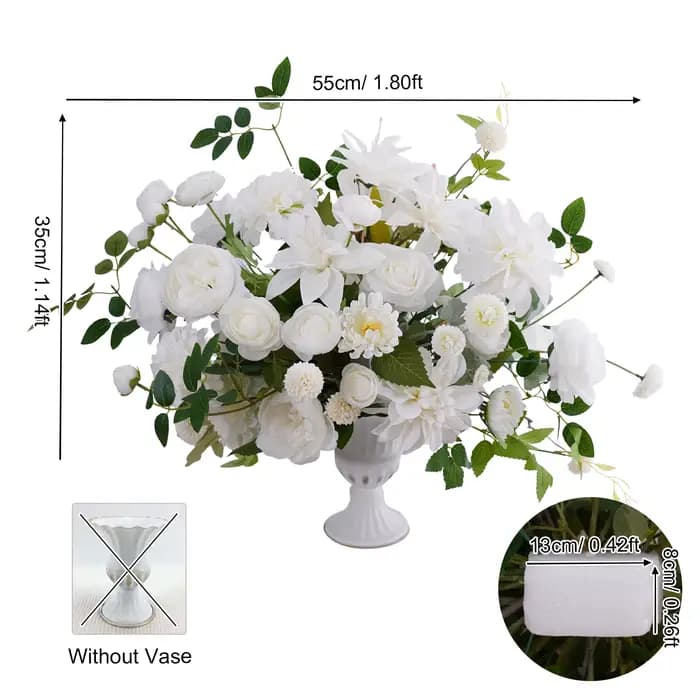 H8624 centre de Table de Banquet de mariage Floral pour Sculpture décoration de Table série blanche