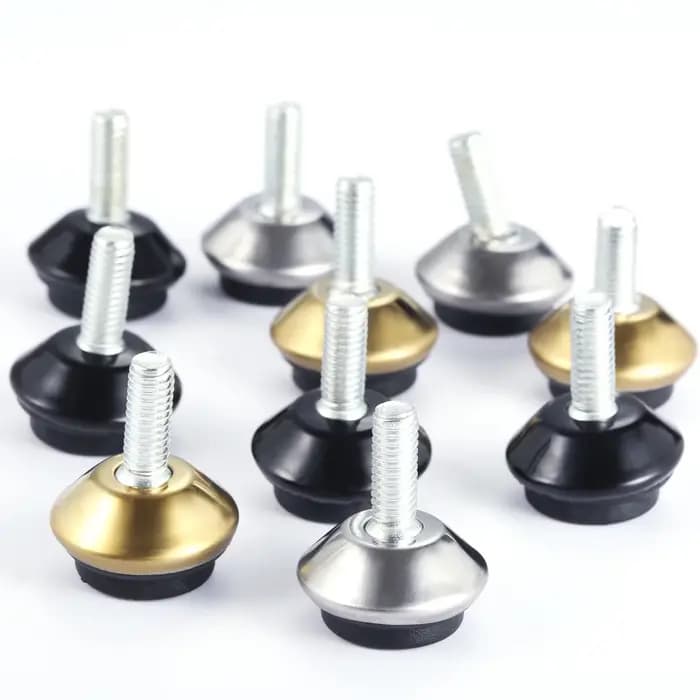 4 Pcs M6x15mm Pivotant Meubles Jambe Niveleurs de Pieds Glisse Pieds Réglables De Base Noire pour Ta