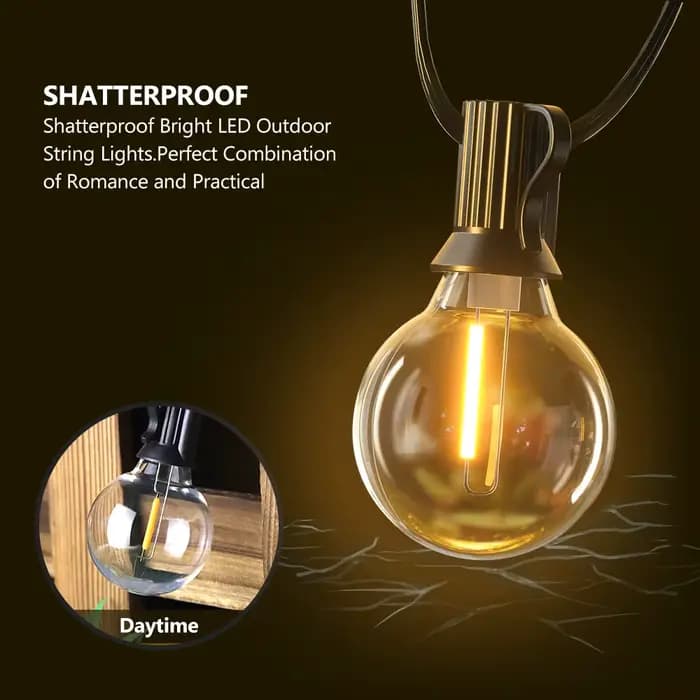 Guirlande lumineuse Globe LED G40 pour l'extérieur, ampoules en plastique IP65 de 3M/9M/15M, guirlan