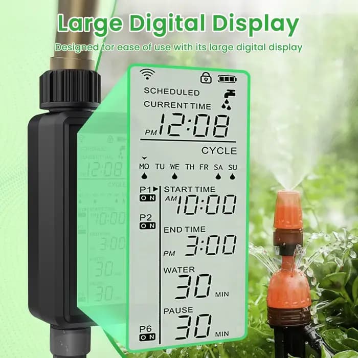 AVATTO Tuya WIFI minuterie d'arrosage de jardin intelligente avec grand écran LCD pour l'irrigation