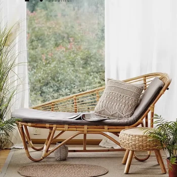 Nordique rotin salon inclinable salon paresseux confortable loisirs chaises canapé Chaise adulte cha