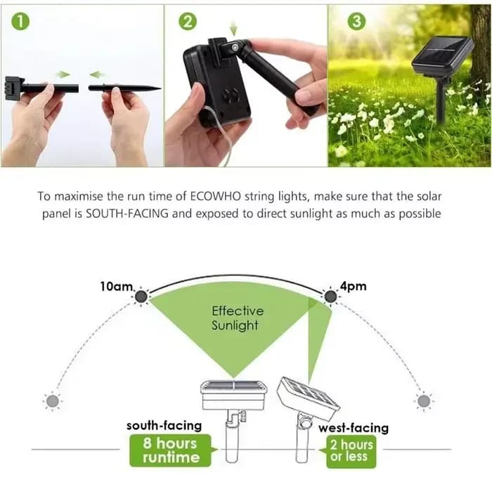 32M lumière LED solaire guirlande extérieure lampe jardin fée chaîne lumineuse Led scintillant lampe