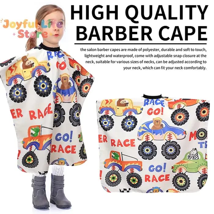 Nouvelle Cape de Coiffure Professionnelle pour Enfants Motif Voiture de Dessin Animé – Robe de Coupe