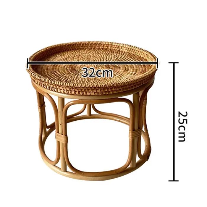 Table d'appoint en rotin, table de bout d'escalier, table basse décorative, table de nuit pour burea