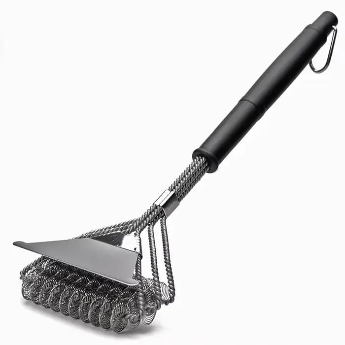 Brosse de nettoyage de barbecue sûre sans poils, en acier inoxydable résistant à la rouille, accesso