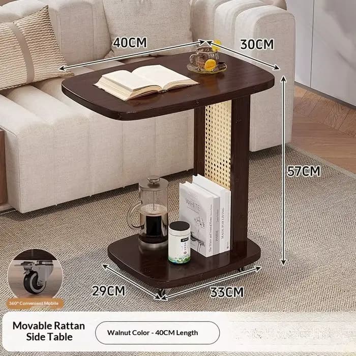 Table basse roulante Portable, Table d'appoint pour salon, canapé Compact, hauteur réglable, meubles