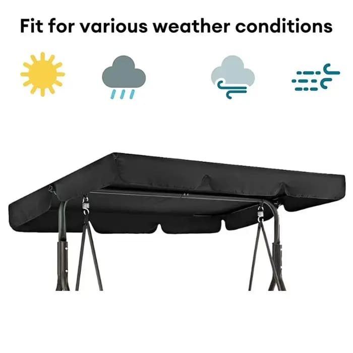 Chaise pivotante d'extérieur imperméable et anti-poussière, pare-soleil, couverture supérieure, hous