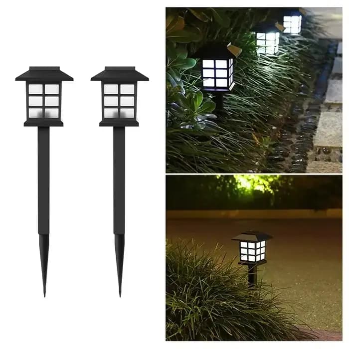 Paquet de 2 lumières solaires de voie lampe solaire extérieure éclairage paysager étanche pour jardi