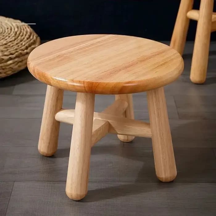 Petit tabouret rond en bois massif, meubles multifonctionnels, décoration de chambre à coucher, salo