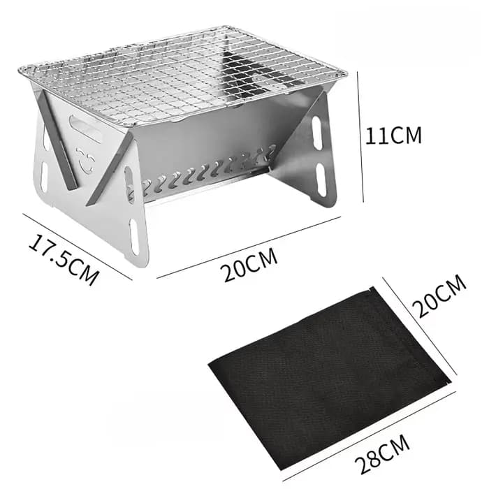 Poêle de Barbecue pliant d'extérieur en acier inoxydable, Type de carte pratique, poêle à bois de ch
