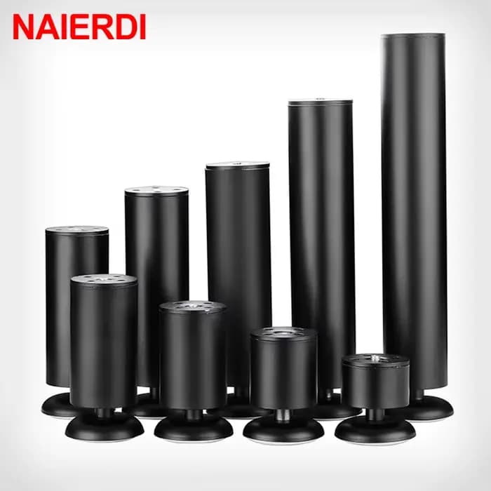 NAIERDI 1 PC meubles pieds d'armoire réglables 6 CM-30 CM pieds de meubles en acier inoxydable Table