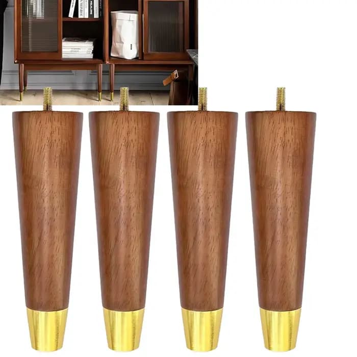 Pieds de meubles en bois dur, quincaillerie moderne, pieds ronds de remplacement pour canapé, commod