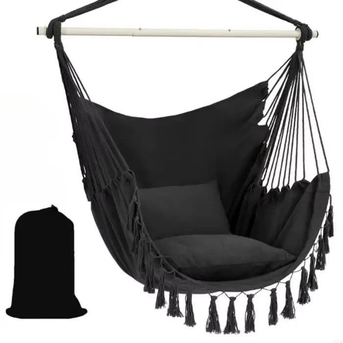 Chaise pivotante d'extérieur résistante aux intempéries, avec siège en toile confortable cadre robus