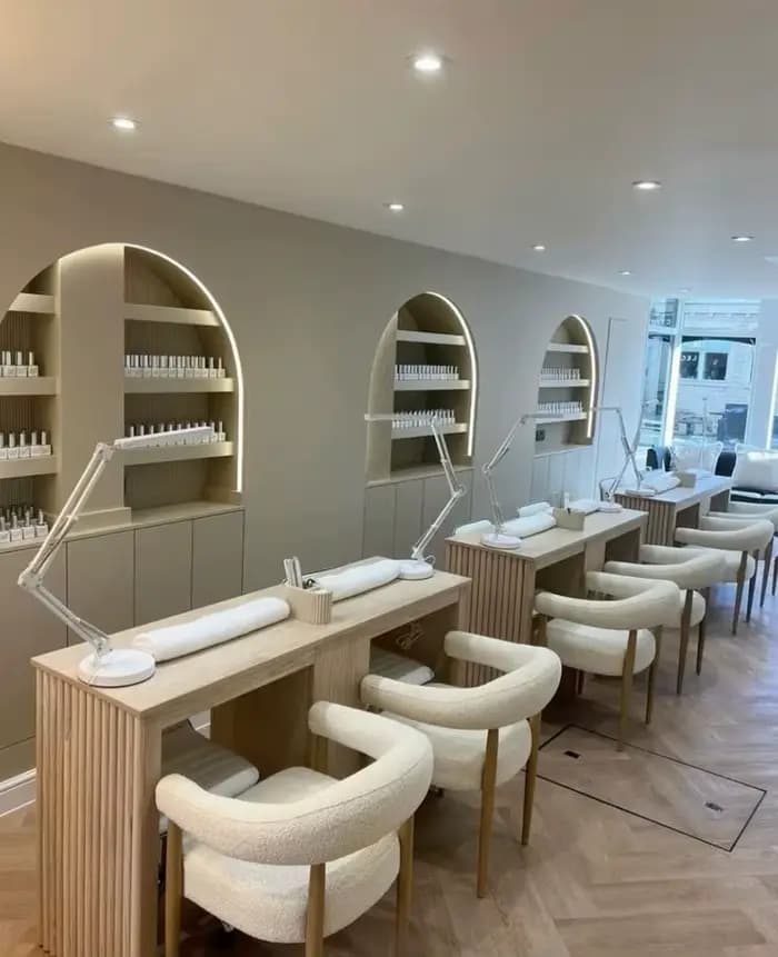 Équipement de Salon de manucure personnalisé, Table de technologie d'ongles en bois massif avec coll