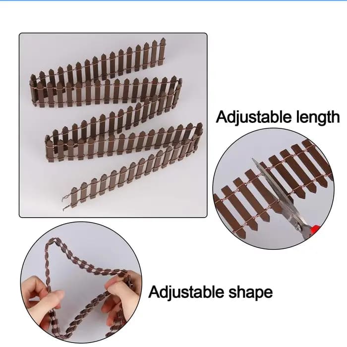 Clôture miniature en bois 5x90cm pour jardin féerique, accessoires faits main DIY pour aménagement p