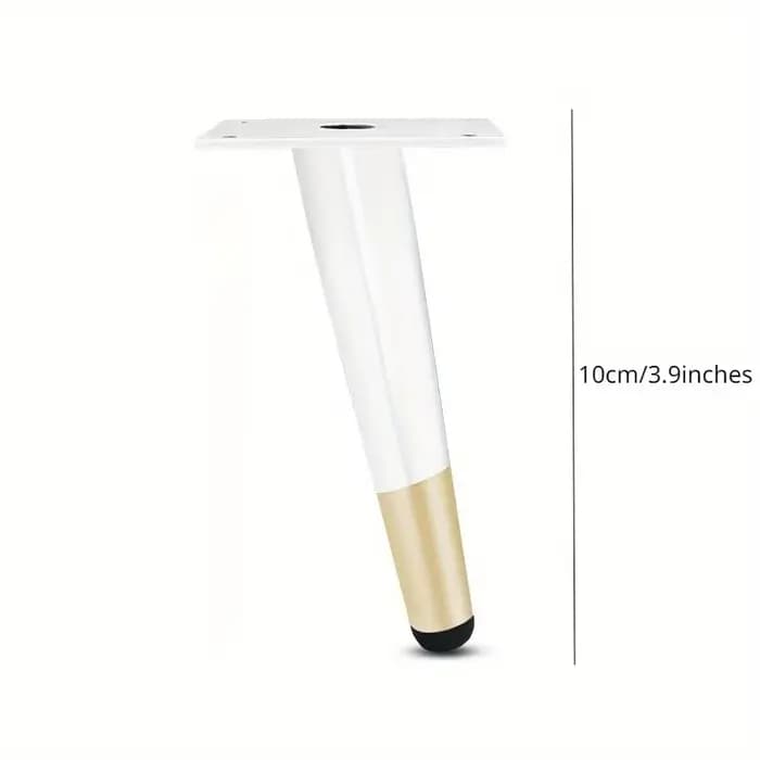 4 pièces 10cm pieds de meuble TV en métal pieds de canapé de luxe cône Oblique pieds de Table basse
