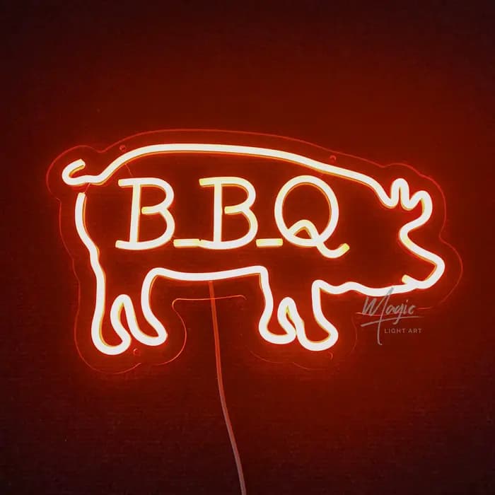 Enseignes néon BBQ pour décoration murale, lumières néon barbecue, enseignes LED pour magasins de ba