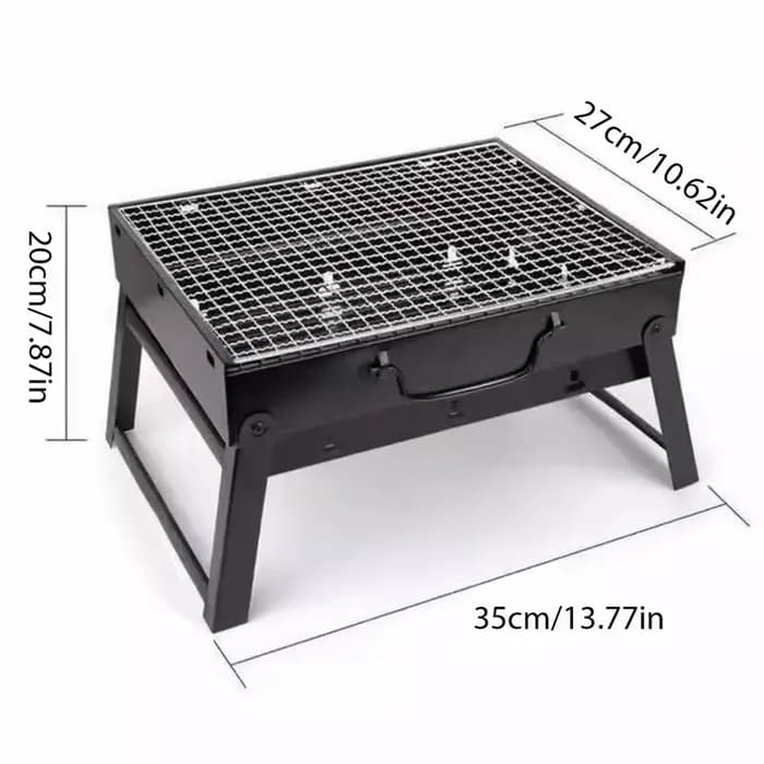 1 Ensemble de Barbecue au Charbon de Bois Portable Pliable en Acier pour Grillades en Extérieur, Cui