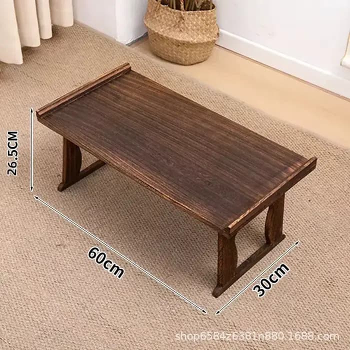 Table japonaise en bois, petite Table basse, baie vitrée, autel de méditation, assise basse sur le s