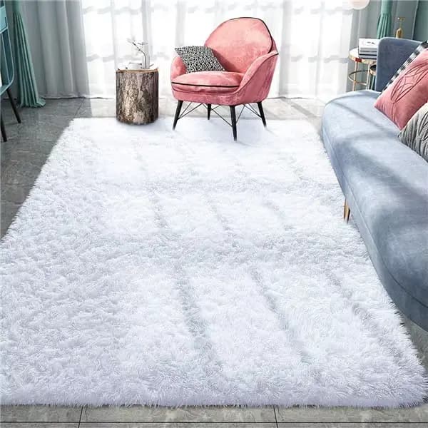 Tapis moelleux Shag Lea noir pour chambre d'enfant, tapis moelleux, tapis de salon, décor à la maiso