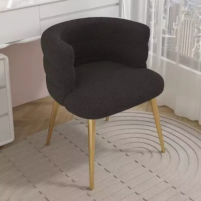 Formwell-Petite version de chaise d'appoint, dossier incurvé pour cuisine, salle à manger, pieds mét