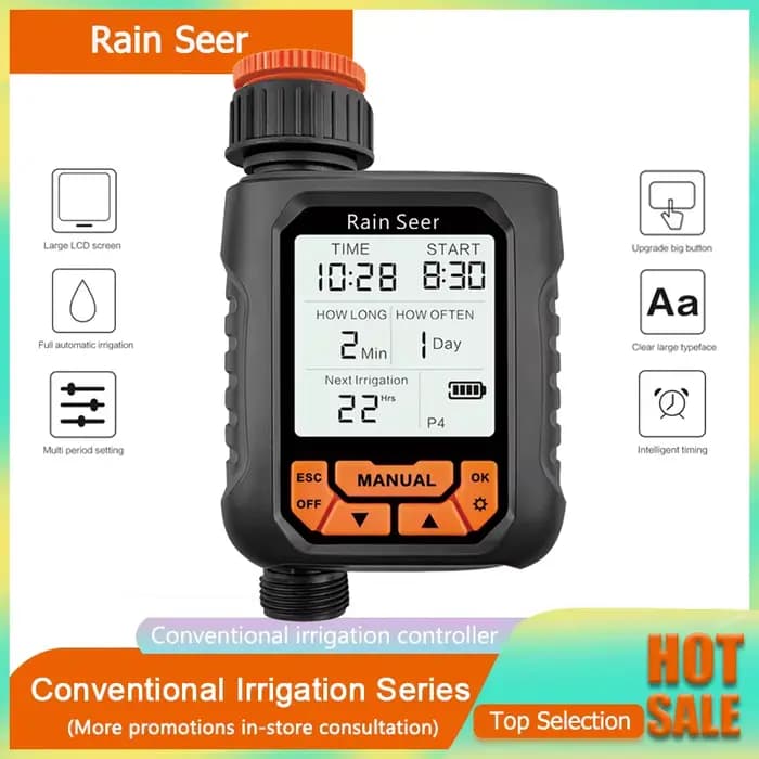 Soudeur grand écran LCD minuterie d'eau étanche IP65 maison jardin irrigation minuterie de pluie sys