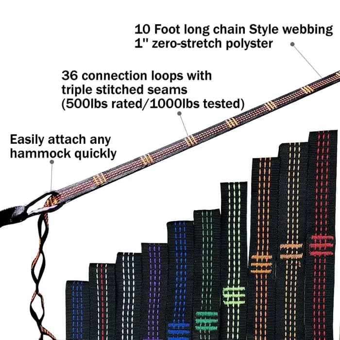 Sangle de hamac, 2 pièces, ceinture de corde, 300cm, pièce de rechange aérienne suspendue pour arbre