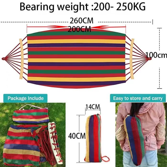 Hamac de Camping en toile d'extérieur, Anti-renversement, tissu épais Portable, simple/Double, avec