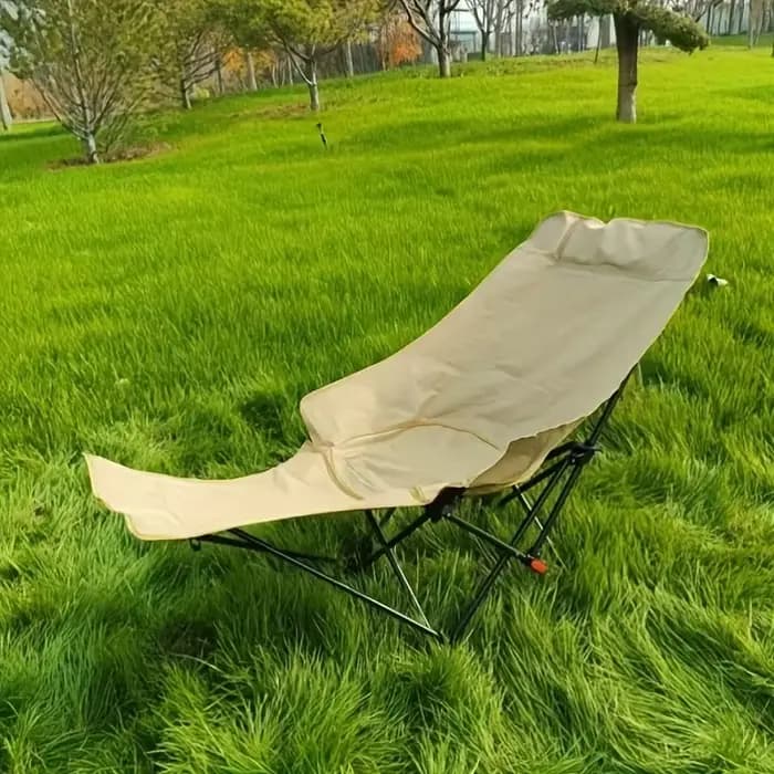 Chaise de plage pliable robuste de 300 livres avec hauteur réglable et dossier croisé - Chaise d'ext