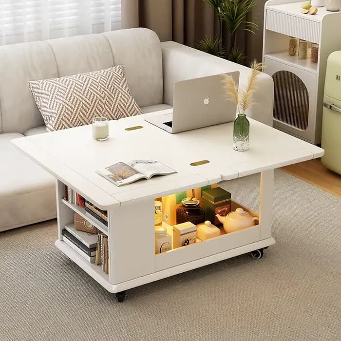 Table basse pliante mobile de salon, armoire latérale de canapé à la maison, table d'appoint mobile,