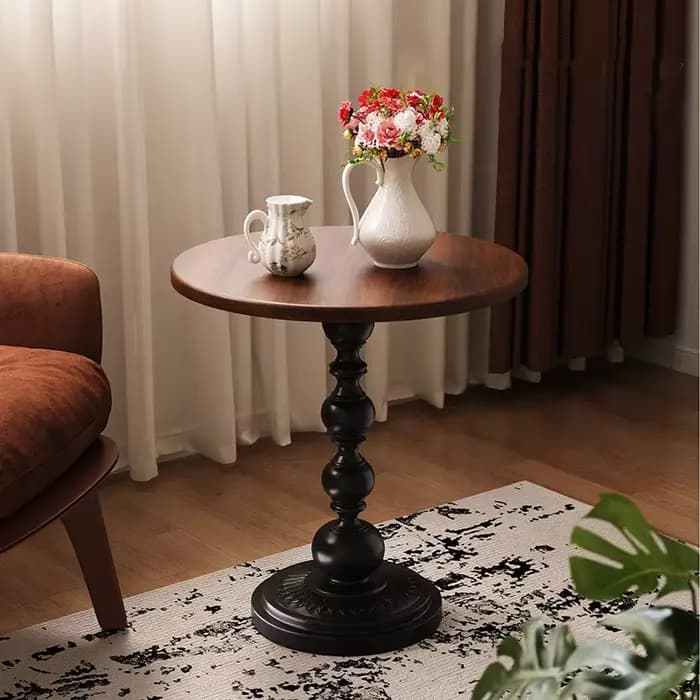 1 petite table d'appoint créative de style rétro pour le salon, table basse, petite table basse rond