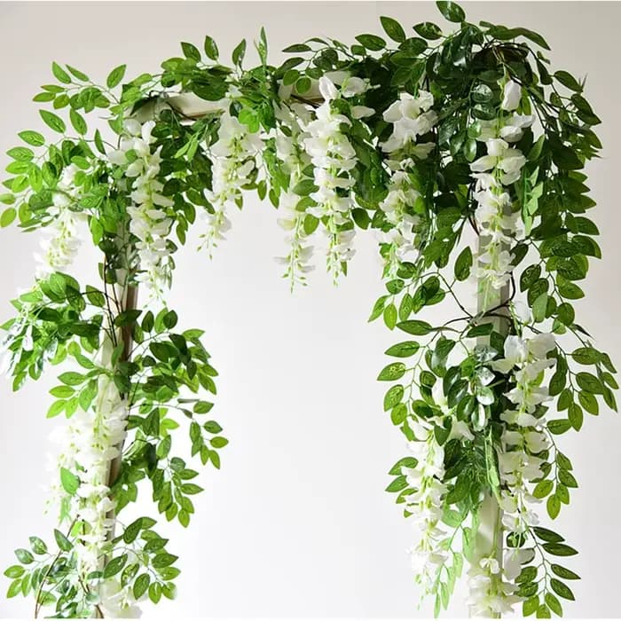 7ft 2m fleur chaîne artificielle glycine vigne guirlande plantes feuillage extérieur maison traînant
