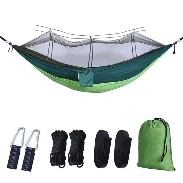 Hamac de Camping en plein air Portable léger avec moustiquaire, tissu Parachute haute résistance, li