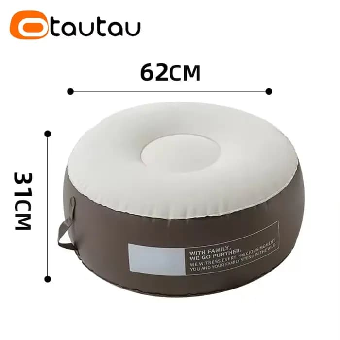 OTAUTAU-Canapé Gonflable d'Extérieur avec Repose-Pieds, Tabouret de Camping Portable, Mobilier Plian