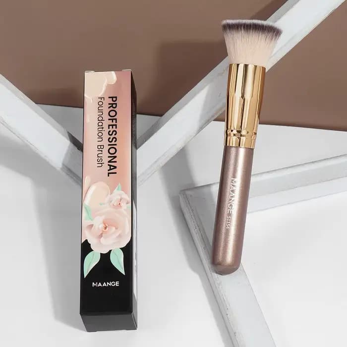 Maange-Pinceau de maquillage avec boîte pour femme, brosse pour fond de teint, correcteur, poudre, b
