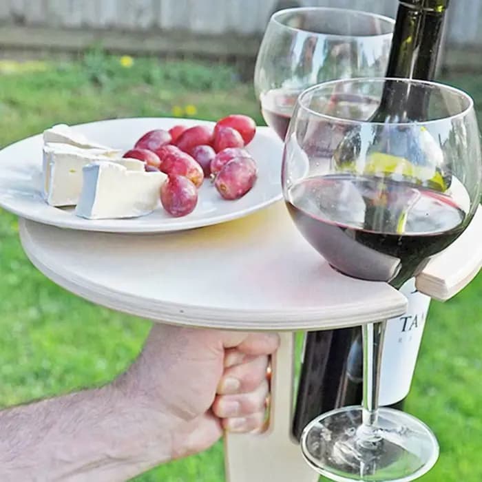 Table à vin en bois porte-vin table Portable extérieure pliante Table à vin en bois support pour ver