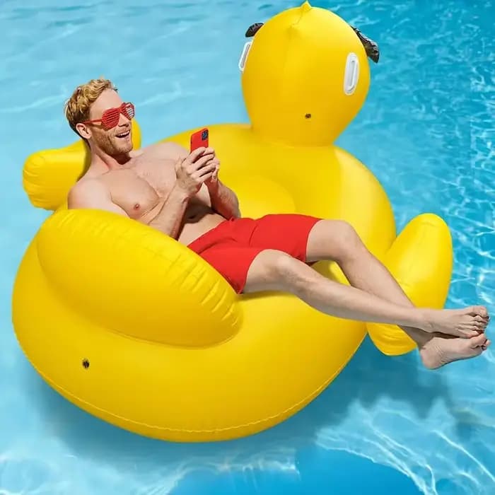 Lit flottant épais pour piscine, matelas pneumatique, canard géant, chaise longue gonflable, adaptée