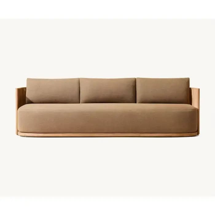 Mobilier de jardin extérieur personnalisé jardin patio teck ensemble de canapé sectionnel tissu impe