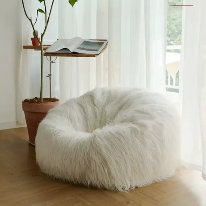 Sièges design doux sacs de haricots énorme poilu mignon chaise de détente paresseux chambre canapé b