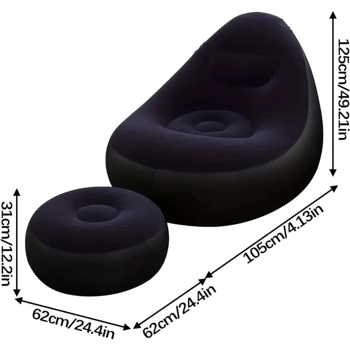 Pouf gonflable Simple pour loisirs, ensemble de canapé paresseux, siège moelleux pliable pour voyage
