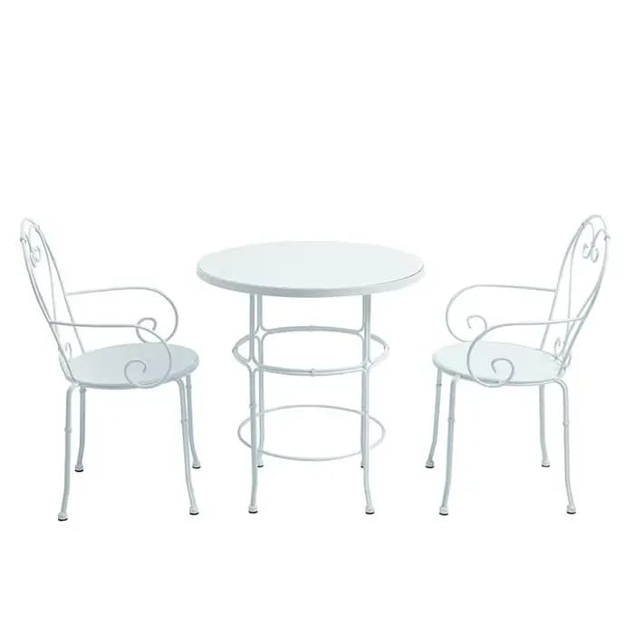 Ensemble de Table et chaises de jardin en métal et fer forgé, meubles de café de Patio Vintage bon m
