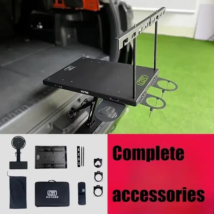 Tables pliantes portables pour camping en plein air, coffre de voiture en alliage, réglable, install